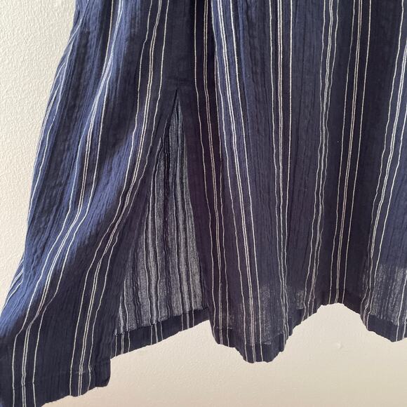 Sea New York Dress 6 Blue Striped Boho Coastal Midi Cottage Peasant Classic - Picture 10 of 14